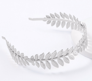Silver leaf headband